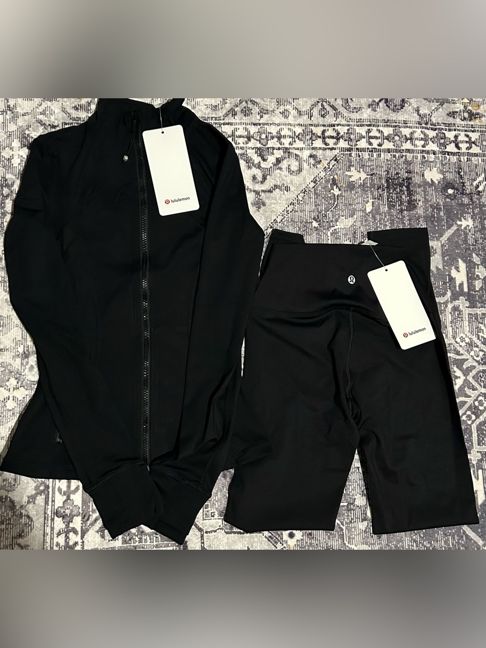 lululemon athletica Black Zip-Up Jacket and High-Rise Leggings Set